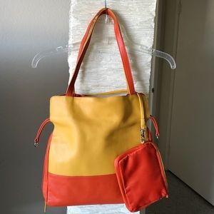 Genuine Leather Bag with Pouch